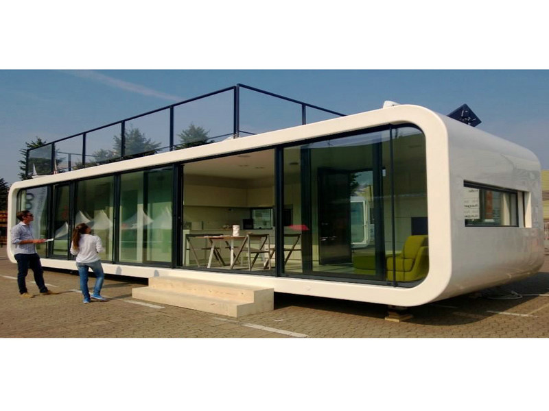 Mobile Modular Capsule Living with British colonial accents