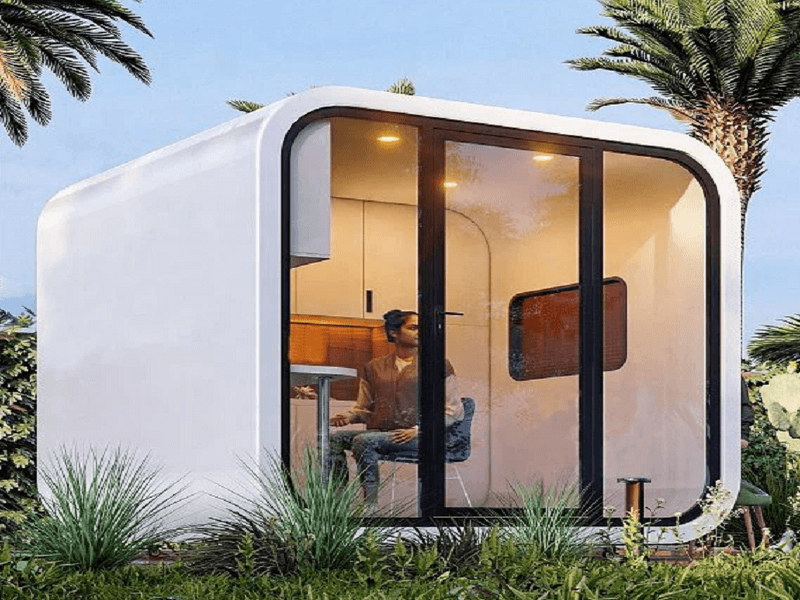 Convertible containers houses design with concierge services amenities