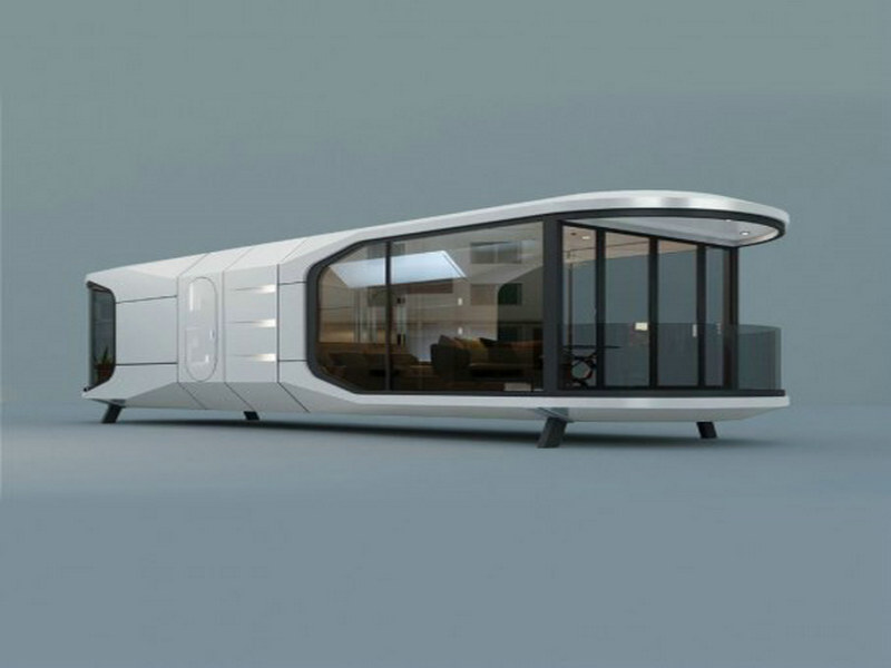 Compact Self-Sufficient Pods with solar panels concepts