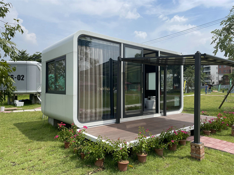 Modular High-Tech Capsule Houses layouts with vertical gardens