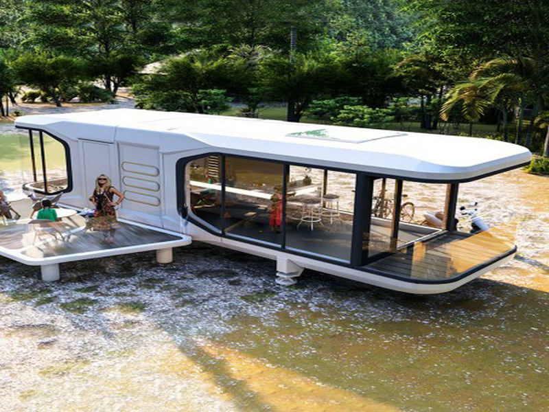 All-inclusive shipping container house plans with Greek marble countertops