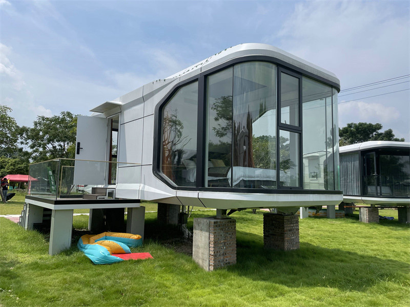 modern prefab glass house providers with warranty from Singapore