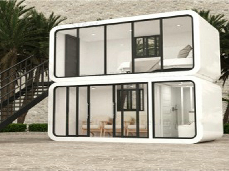 Designer container houses from china with panoramic glass walls highlights