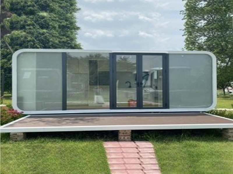 Slovakia tiny house modules in Spanish villa style details